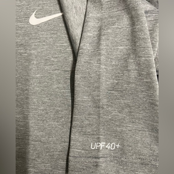 Nike-  Swim Hoodie - Mens - Gray - 100% Polyester - Dri-Fit - UPF 40+ - Picture 7 of 12